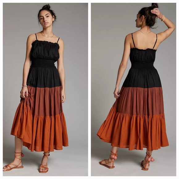 Seen Worn Kept Aletha Tiered Midi Dress size XS NWT - Picture 1 of 10